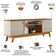 Rack Para Sala De Estar Tv 75 Pol Pés Retrô Eller L05 Nature Off White - Lyam Decor