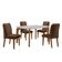 Conjunto Mesa Liz 120cm Com Vidro Cp 4 Cadeiras Athenas Moderna Veludo Marrom Off White Imbuia