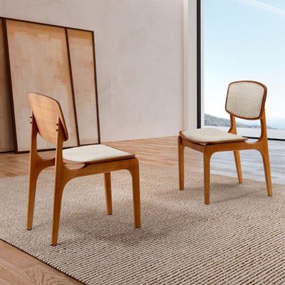 Conjunto Com 2 Cadeiras Malta Moderna Mobília Bouclê 01 Cinamomo Imbuia