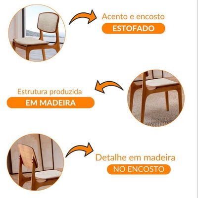 Conjunto Com 2 Cadeiras Malta Moderna Mobília Bouclê 01 Cinamomo Imbuia