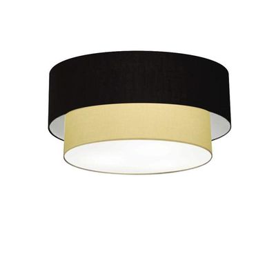 Plafon Para Corredor Cilíndrico Sc-3017 Cúpula Cor Preto Bege