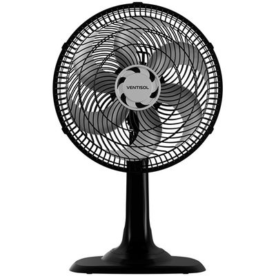 Ventilador de Mesa  Turbo 30 cm 52 W 6 Pás 3 Velocidades Ventisol Preto / 220V