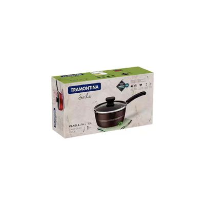 Panela Sicília Alumínio Revestimento Interno e Externo Antiaderente Starflon Excellent 16cm Tramontina Avelã