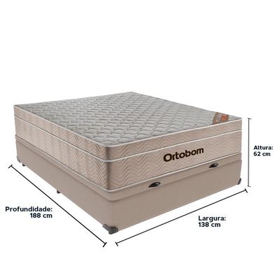 Colchão Airtech Ortobom Casal Baú Bege 138cm Springpocket Cor:bege