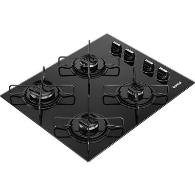 Cooktop 4 Bocas CD060BE a Gás Mesa de Vidro Temperado Consul Preto / Bivolt