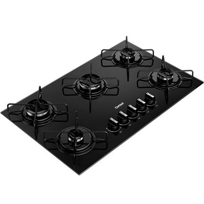 Cooktop 5 Bocas CD075BE a Gás Mesa de Vidro Temperado Consul Preto / Bivolt