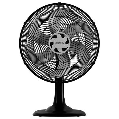 Ventilador de Mesa Turbo 40 cm 80 W 6 Pás 3 Velocidades Ventisol Preto / 110V