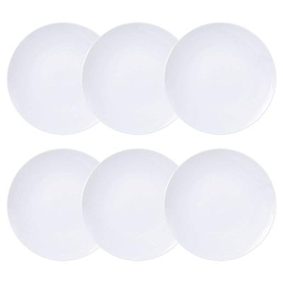 Jogo 6 Pratinhos de Pão Tramontina Branco em Porcelana 16cm Café da Manhã Lanche Sophia