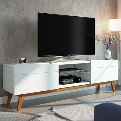 Rack Classic 180cm 2 Gavetas Branco Acetinado Imcal