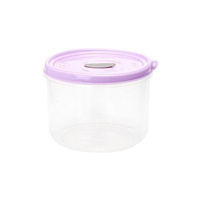 Pote Redondo Para Micro-ondas E Freezer Com Válvula 1l - Linha Wave Plasvale Cinza