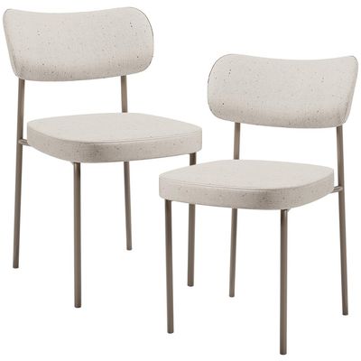 Kit 02 Cadeiras Para Sala De Jantar Melina Base Arena L02 Linho Cru - Lyam Decor