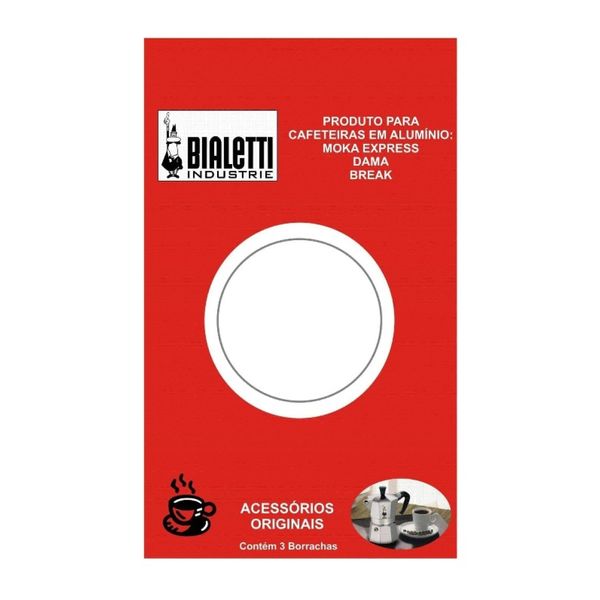 3x Reparo Anel Borracha Bialetti Vedação Moka Express 9 xíc 3x Reparo Anel Borracha Bialetti Vedação Moka Express 9 xíc