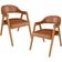 Kit 02 Cadeiras de Jantar e Estar Living Estofada Nadja L02 Couríssimo Camel - Lyam Decor