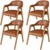 Kit 04 Cadeiras de Jantar e Estar Living Estofada Nadja L02 Couríssimo Camel - Lyam Decor