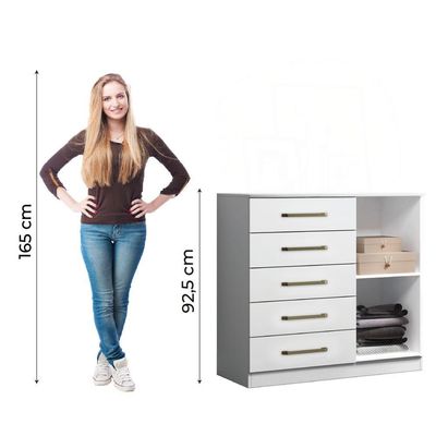 Cômoda Sapateira Multiuso 5 Gavetas 1 Porta Milão Aramóveis