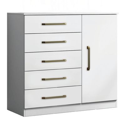 Cômoda Sapateira Multiuso 5 Gavetas 1 Porta Milão Aramóveis