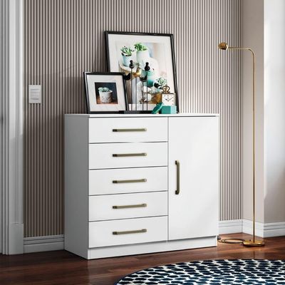 Cômoda Sapateira Multiuso 5 Gavetas 1 Porta Milão Aramóveis