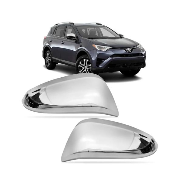 Jogo Aplique Capa Cromada Retrovisor Nova Toyota RAV4 2021 Jogo Aplique Capa Cromada Retrovisor Nova Toyota RAV4 2021