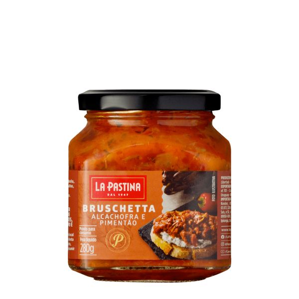 BRUSCHETTA LA PASTINA ALCACHOFRA E PIMENTÃO 280G