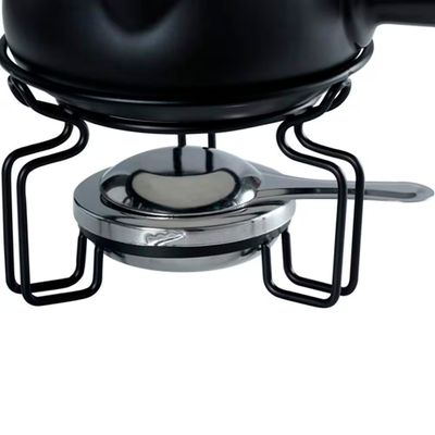 Aparelho de Fondue Queijo Cerâmica 8 Peças Fracalanza Preto