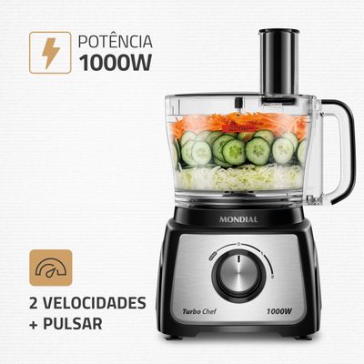 Multiprocessador Turbo Chef 9 em 1 Mondial Preto 1000W MPN-01-BF 220