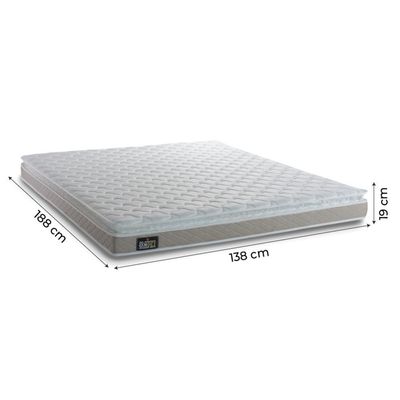 Colchão Casal Espuma D33 138x188x19cm Bege/Branco