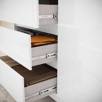 Cômoda Para Quarto Com 4 Gavetas E Armário - Vega Branco