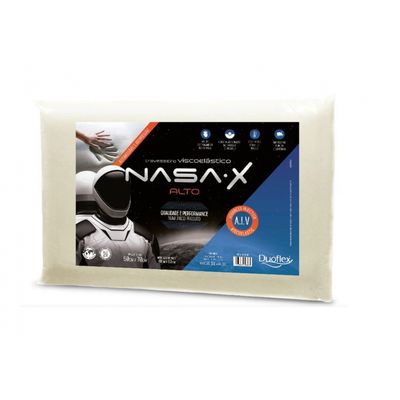 Travesseiro Viscoelastico Nasa X Alto 50cm x 70m Duoflex Creme