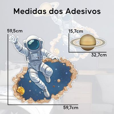 Adesivo De Parede Decorativo Astronauta Universo Em Casa