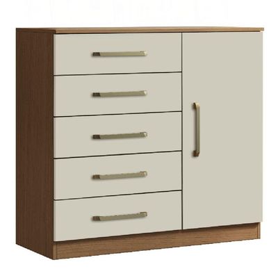 Cômoda Sapateira Multiuso 5 Gavetas 1 Porta Milão Aramóveis Madeir/off