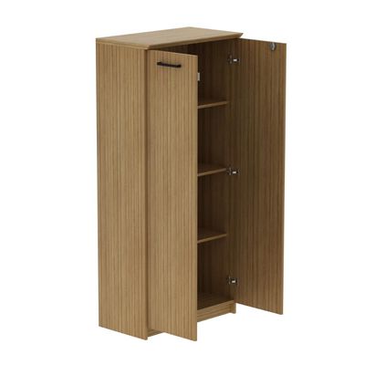 Armário Escritório 2 Portas 155,8cm com Chave 3 Prateleiras ME4198 Amêndoa
