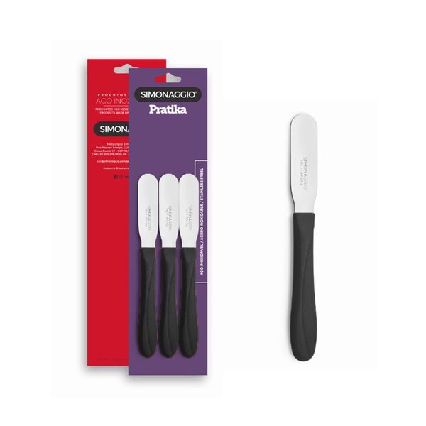 Espatula para Manteiga e Pate Cabo Preto 3un Espatula para Manteiga e Pate Cabo Preto 3un