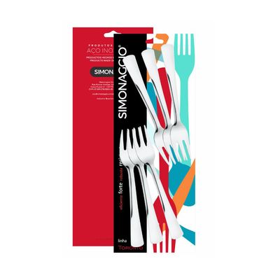 Garfo de Sobremesa para Bolo Aço Inox Talheres Toronto 6un