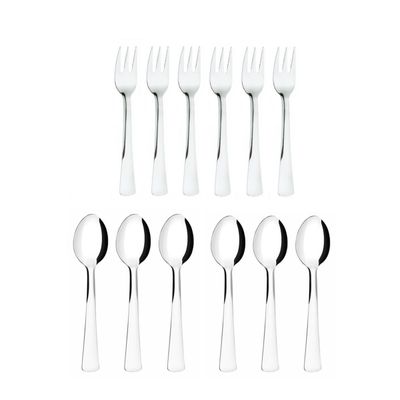 Colher e Garfo de Sobremesa Bolo Inox Talheres Toronto Jogo