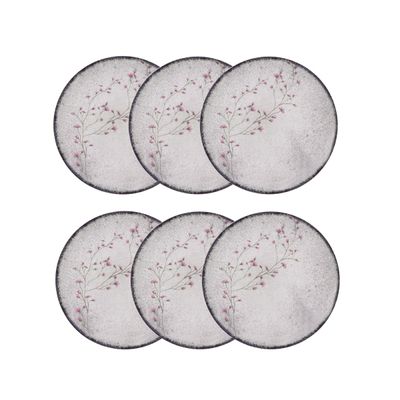 Prato Raso de Porcelana Decorada Floralis 25cm 6un - Tramontina 96950/231