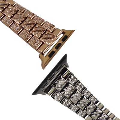 Kit 2 Pulseiras Smartwatch Pedra Strass Smartband Aço 3 Elos