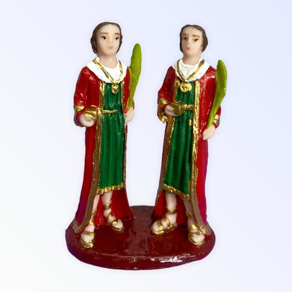 Imagem São Cosme e Damião em Resina 7 cm Imagem São Cosme e Damião em Resina 7 cm