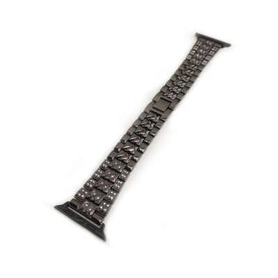 Pulseira Relogio Smartwatch Luxo Pedra Strass Aço 3 Elos