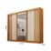 Guarda-roupa Casal 100% Mdf 3 Portas 4 Gavetas Com 3 Espelhos Milano Leifer Móveis Cinamomo/off White