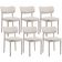 Kit 06 Cadeiras Estofadas Para Sala De Jantar Melina Base Arena L02 Linho Cru - Lyam Decor