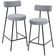 Kit 02 Banquetas Baixa Para Cozinha Sala De Jantar Bar Bancada Milão L02 Bouclê Cinza - Lyam Decor