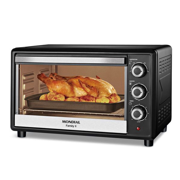 Forno Elétrico 42L Mondial Family II 1600W FRN-42-B Preto e Inox 220V