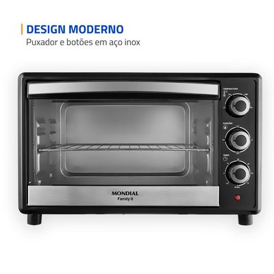 Forno Elétrico 42L Mondial Family II 1600W FRN-42-B Preto e Inox 220V