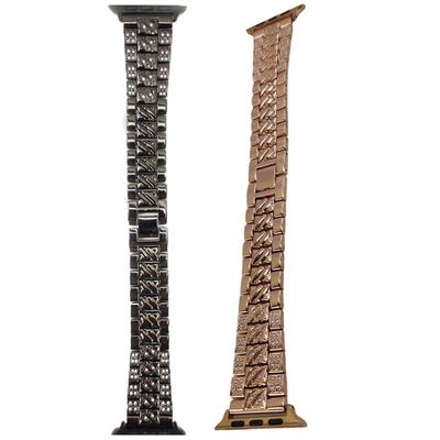 Smartwatch Kit 2 Pulseiras Luxo Pedra Strass Aço 3 Elos