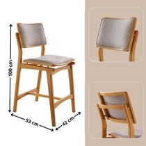 Conjunto Com 2 Banquetas Eva Moderna Brisa Imbuia Natural.