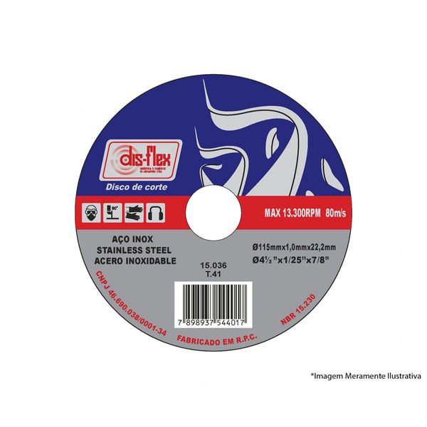 Disco Corte Inox Disflex 115X0,50X22,2Mm c/5pcs