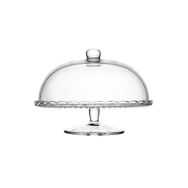 Prato para bolo com pé em vidro e tampa Wolff Bangkok 29x21cm incolor Prato para bolo com pé em vidro e tampa Wolff Bangkok 29x21cm incolor