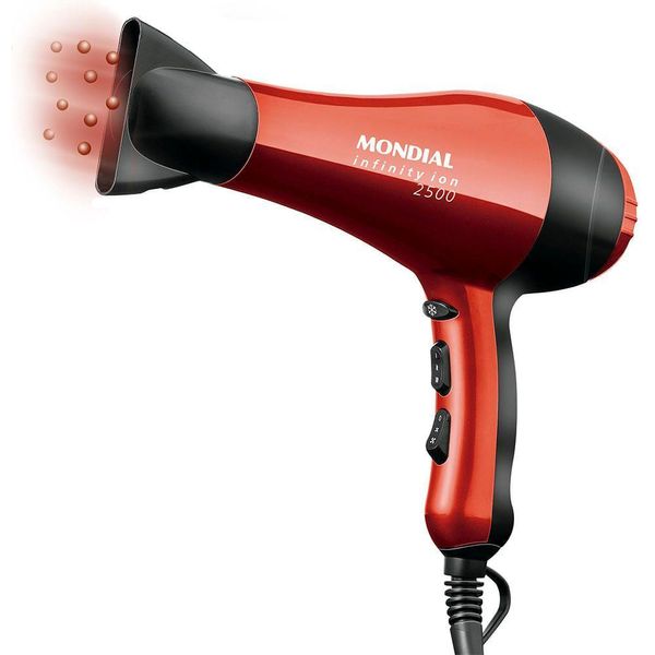 Secador De Cabelos Mondial Infinity 2500 Sc-12- 220v - vermelho/preto 220V Secador De Cabelos Mondial Infinity 2500 Sc-12- 220v - vermelho/preto 220V