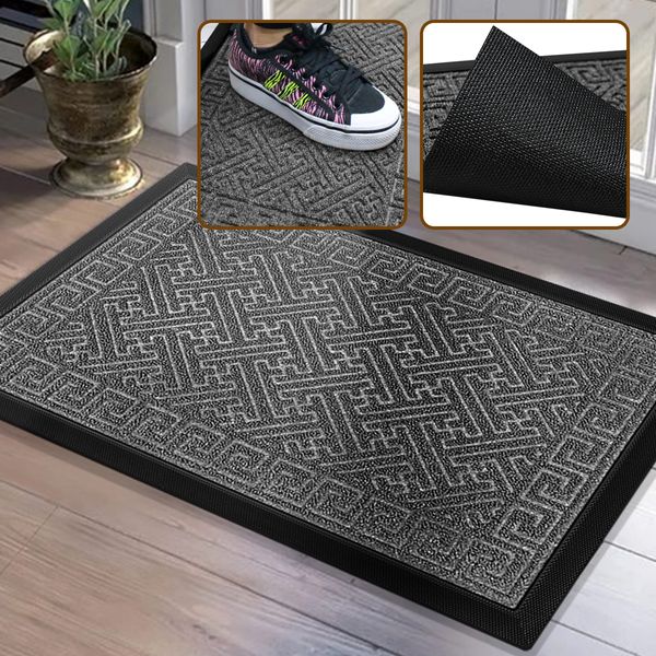 1 Tapete Seca Pé Capacho Antiderrapante Grego Luxo Cz 40x60