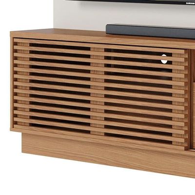 Estante Home Theater Campeche Freijó Off White Matte Para Tv De 70 - Colibri Freijó Off White Matte